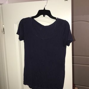 short blue sleeve shirt